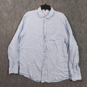 J.McLaughlin Shirt Mens Large Light Blue Linen Button Down Long Sleeve Non-Iron - Picture 1 of 7