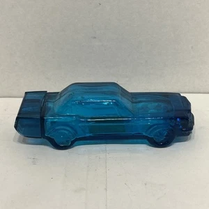 Avon VTG 64 Mustang Collectible After Shave Bottle Empty Blue Glass - Picture 1 of 5