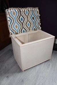 Vintage Edward Day Ltd Ottoman Storage Box – 1960s Retro Seat with Tassel Trim - Picture 1 of 10