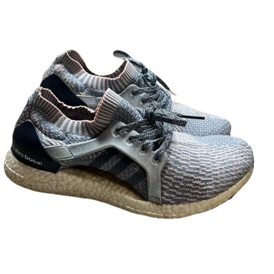 Tênis de corrida Adidas Ultraboost X feminino 10 azul rosa BB1693 malha com cadarço baixo - Imagem 1 de 4