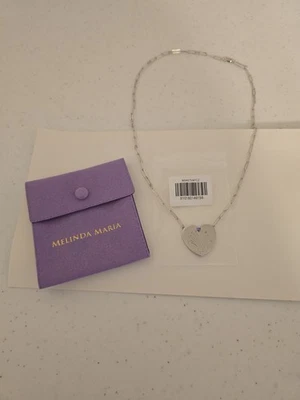 NEW MELINDA MARIA Limited Edition 20th Anniversary XL HEART Necklace Silver Bag  - Image 1 of 4
