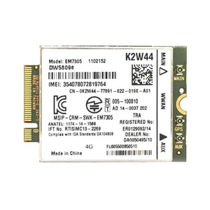 EM7305 GOBI5000 WiFi-Karte 4G NGFF WWAN-Karte für E7250 E7450 E529491 - Afbeelding 1 van 7