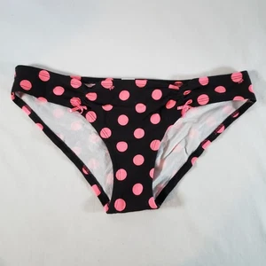 Victoria's Secret PINK Low Rise Cheeky Bikini Medium Black Pink Polka Dots - Picture 1 of 4
