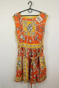Moschino Multi Skull Print Sleeveless Round Neck Tie Waist Tank Dress Size 8 - Picture 1 of 17