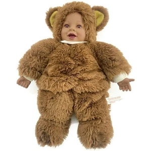 Anne Geddes Bär Baby Puppe Vintage 1997 braune Augen und Fell 15 cm - Bild 1 von 7