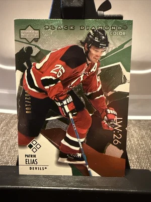 2003-04 cubierta superior negro diamante verde 2/100 Patrik Elias #63 Foto 1 de 2