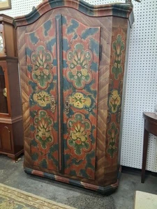 Antique Painted German Cupboard, 1800's - Picture 1 of 7