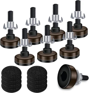 Adjustable Feet Levelers for Furniture, 3/8-16 Thread – Dark Brown (8 Pack) - Picture 1 of 7