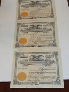 1934-1943 EASTERWOOD-FIELDER REALTY CORP. STOCK CERTIFICATS NICE-BOITE G - Photo 1/10