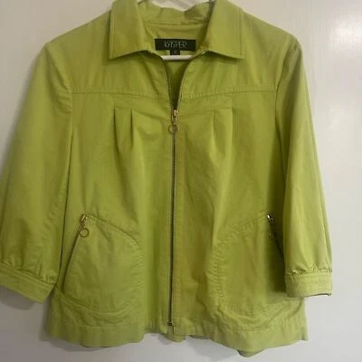 Chaqueta para mujer Kasper verde lima talla 12 cremallera manga 3/4 Foto 1 de 4
