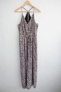 Sheike Jumpsuit Womens size 12 Black Floral Wide Wrap Leg Evening Casual Boho - Picture 1 of 20