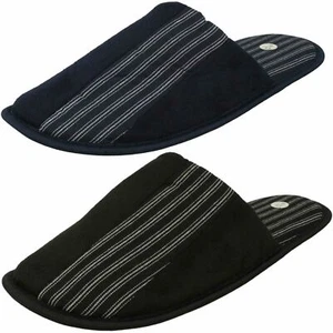 Herren Spot On Slipper Gestreift Textil Home Komfort Pantolette Hausschuhe X2R118 - Bild 1 von 10