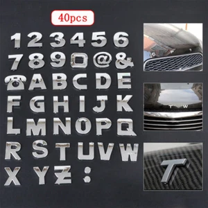 40 piezas 3D metal cromado automático letras de automóvil emblema del alfabeto pegatinas de automóvil hágalo usted mismo - Imagen 1 de 12