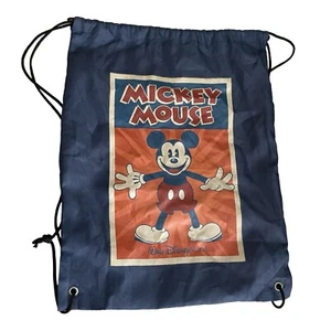 Walt Disney World String Bag Mickey Mouse Disney Park 17” X 13 1/2” Blue - Picture 1 of 3