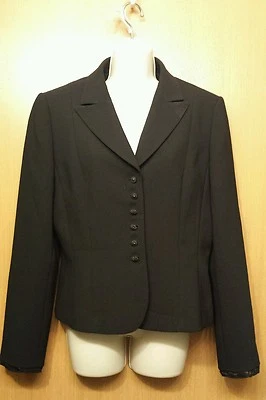 Blazer Tahari Arthur S Levine negro con ribete de encaje negro talla 10 Foto 1 de 4