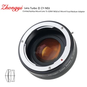 Lens Turbo II adapter for Contax Yashica mount lens to Sony E-mount NEX α6500 - Picture 1 of 4