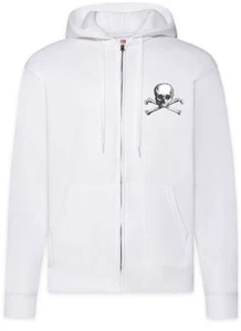 Skull & Crossbones II Zipper Hoodie Biker und gekreuzte Knochen Piraten - Picture 1 of 2