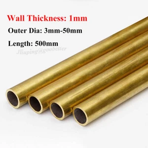 Tubo de latón tubo hueco redondo OD 3mm-50mm espesor de pared 1mm largo 500mm - Imagen 1 de 11