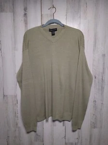 Maglione Baracuta uomo XL beige misto seta manica lunga costine scollo V casual - Foto 1 di 8