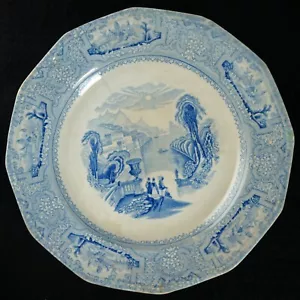 Staffordshire Transferware hellblau Teller J. Wedgewood Columeia Muster - Bild 1 von 7