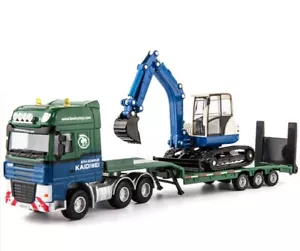 KDW 1/50 Excavator Die-Cast Flatbed Transportation Trailer Alloy Model 625038 - Picture 1 of 5