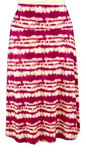 LulaRoe Skirt 2X Tie Dye Pink White Yellow Full Skirt High Waist Stripes - Picture 1 of 5