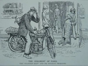 Post WW1 GOLF & WOMEN GOLFERS, THE JUDGMENT OF PARIS Original Print 1920 Cartoon - Picture 1 of 2