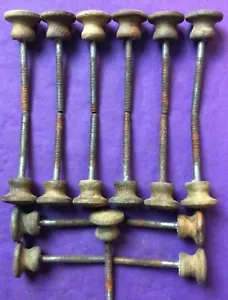 17 Used Vintage Wood Drawer Pulls 1 1/4 Inch Diameter 2 1/2 Inch Bolt Exposed A - Picture 1 of 3