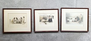 Jean Veber Hand Signed Original Etchings Framed! /100 Le Pochard Retour au Logis - Picture 1 of 12