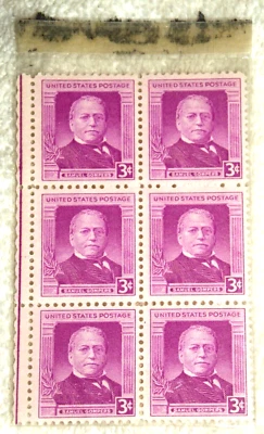 6 Block Sheet 1950 3¢ Samuel Gompers US Postage Stamps Mint AFL-CIO President - Image 1 of 2