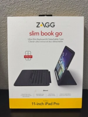 Funda tipo folio con teclado Book Go delgada ZAGG para iPad Pro (11 pulgadas 1ª generación) - negra Foto 1 de 3