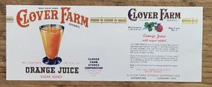 ADVERTISING Label Can Clover Farm Ohio Cleveland Orange Juice - Picture 1 of 1