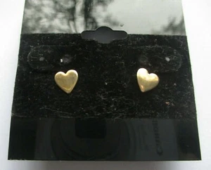 Cute Gold Toned Heart Shaped Minimalist Stud Earrings Excellent Condition! - Picture 1 of 4