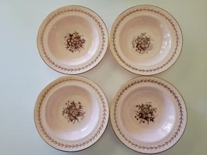 Wedgwood Mayfair Alpin Pink 8" Rimmed Soup Bowls WK3343 (Set of 4) - Picture 1 of 9
