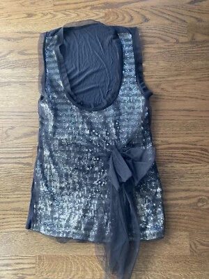 Blusa Valentino Mujer Encaje Lentejuelas Detalle Manga Corta Negra Talla XS/Pequeña Foto 1 de 4