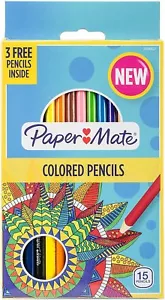 *2 Confezioni - Matite Colorate Paper Mate, Colori Assortiti, Pre Affilate, 15ct Ciascuna - Foto 1 di 5