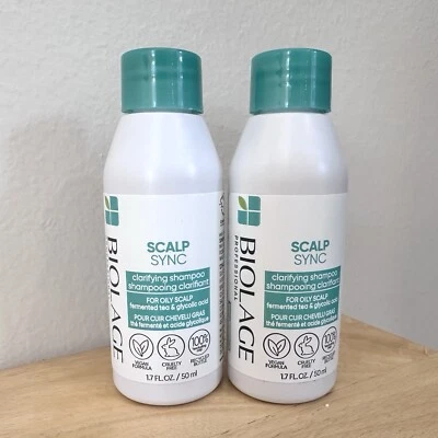 2x Biolage Scalp Sync Clarifying Shampoo Oily Scalp 50ml / 1.7oz Travel Size - Image 1 of 2