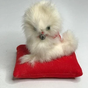 Almohada vintage de gatito (piel real) - Imagen 1 de 8