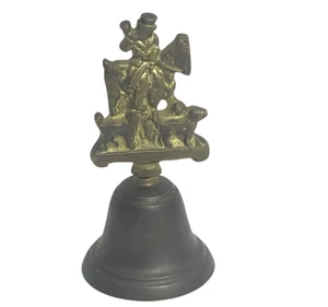 Vintage Huntsman Brass Bell Fox Hunt Horse Rider Figurine Hunting Dog VIDEO 5"T - Picture 1 of 9