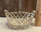 One (1) Basket Shaped Salt Cellar ~ Clear Glass ~ Excellent Preowned Condition