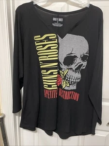 Guns N’ Roses Long Sleeve Black Waffle T-shirt Size 5 5XL? See Photos Skull - Picture 1 of 8