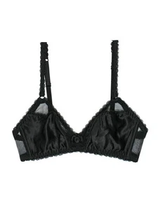AGENT PROVOCATEUR Kitty Black Satin & Lace Soft Cup Bra (FJ76-2) - Picture 1 of 3