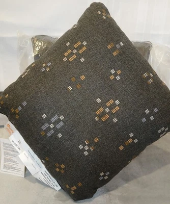 Sunbrella 性能织物枕头 16x16 2 件套户外室内全新带标签灰色 — 第 1/4 张图片