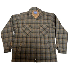 Pendleton Thinsulate Flannel Jacket Mens Large Western Plaid Pure Wool 3M - Picture 1 of 9