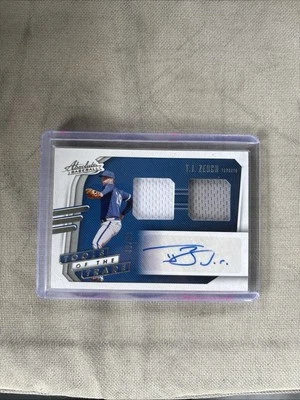 21 Panini -Tools of the Trade 2 Swatch Signatures T.J. Zeuch #TT2S-TZ Retail /99 - Image 1 of 2