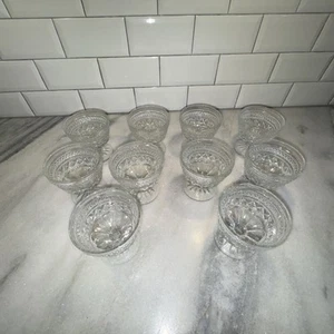 Vintage Anchor Hocking Wexford Tall Footed Sherbet Glasses x 10 - Picture 1 of 5