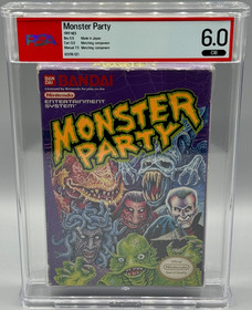 Monster Party Nintendo NES Oval SOQ CIB Complete PSA 6.0 Graded NOT WATA Bandai