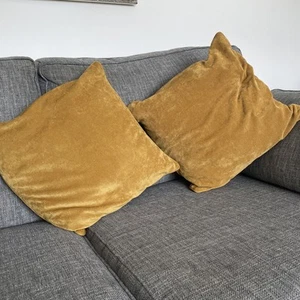 2 Next Cushion Pads And Covers. In A Mustard Colour. Size 18x18 Inch - Picture 1 of 5