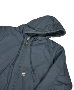 Chaqueta Berne Para Hombre Mediana Azul Marino Aislada Con Capucha Abrigo de Trabajo Pesado Forrado - Imagen 1 de 11