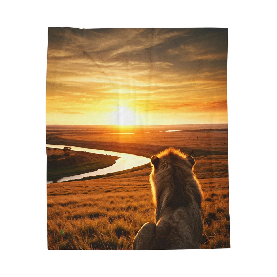 Lion Prairie River on Horizon Sunset Collection 2; Manta de felpa de terciopelo Foto 1 de 1